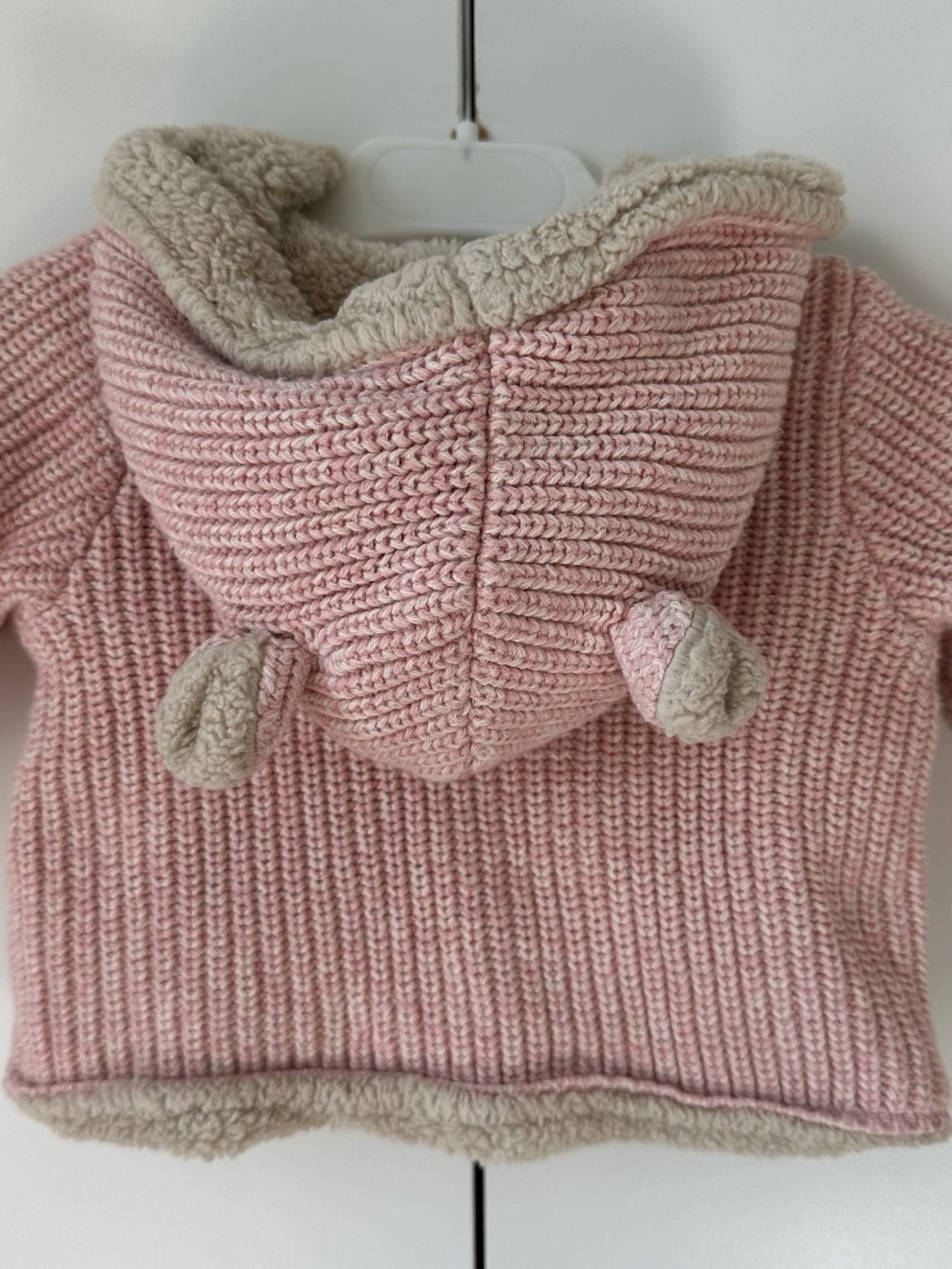Baby Gap Sherpa-Lined Bear Ear Sweater Jacket (3-6M) & Booties Set (0-3M) - Pink - Picture 11 of 11